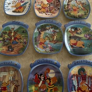 Vintage 90’s winnie the pooh collectors month plates